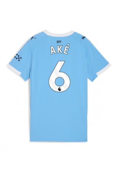 Manchester City Nathan Ake #6 Jalkapallovaatteet Naisten Kotipaita 2025-26 Lyhythihainen Manchester City Nathan Ake #6 Jalkapallovaatteet Naisten Kotipaita 2025-26 Lyhythihainen